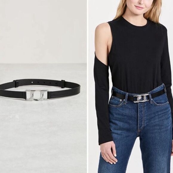 NWT Rag & Bone Olympus Black Leather Belt - Picture 1 of 6